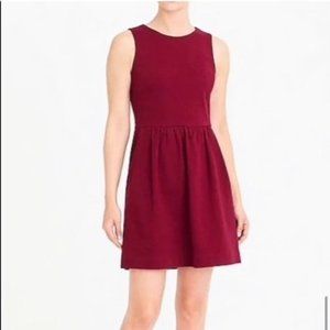J. Crew Womens Daybreak Dress Round Neck Back Zip Sleeveless Burgundy Size Small